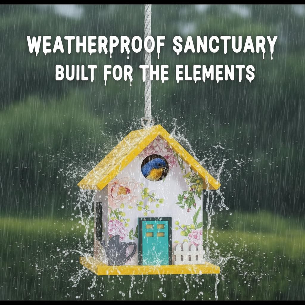 CEDAR ALPHA waterproof bird house designed for outdoor durability.