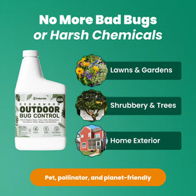 Cedarcide Outdoor Bug Control applied to patio perimeter to deter pests.