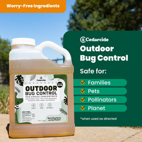 Cedarcide Outdoor Bug Spray applied to a lawn for broad coverage.