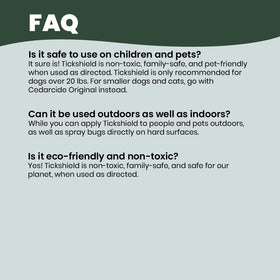 Cedarcide Tickshield indoor use for pest prevention and comfort