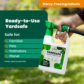 Cedarcide YardSafe close-up of cedar-lemongrass label highlighting natural ingredients.