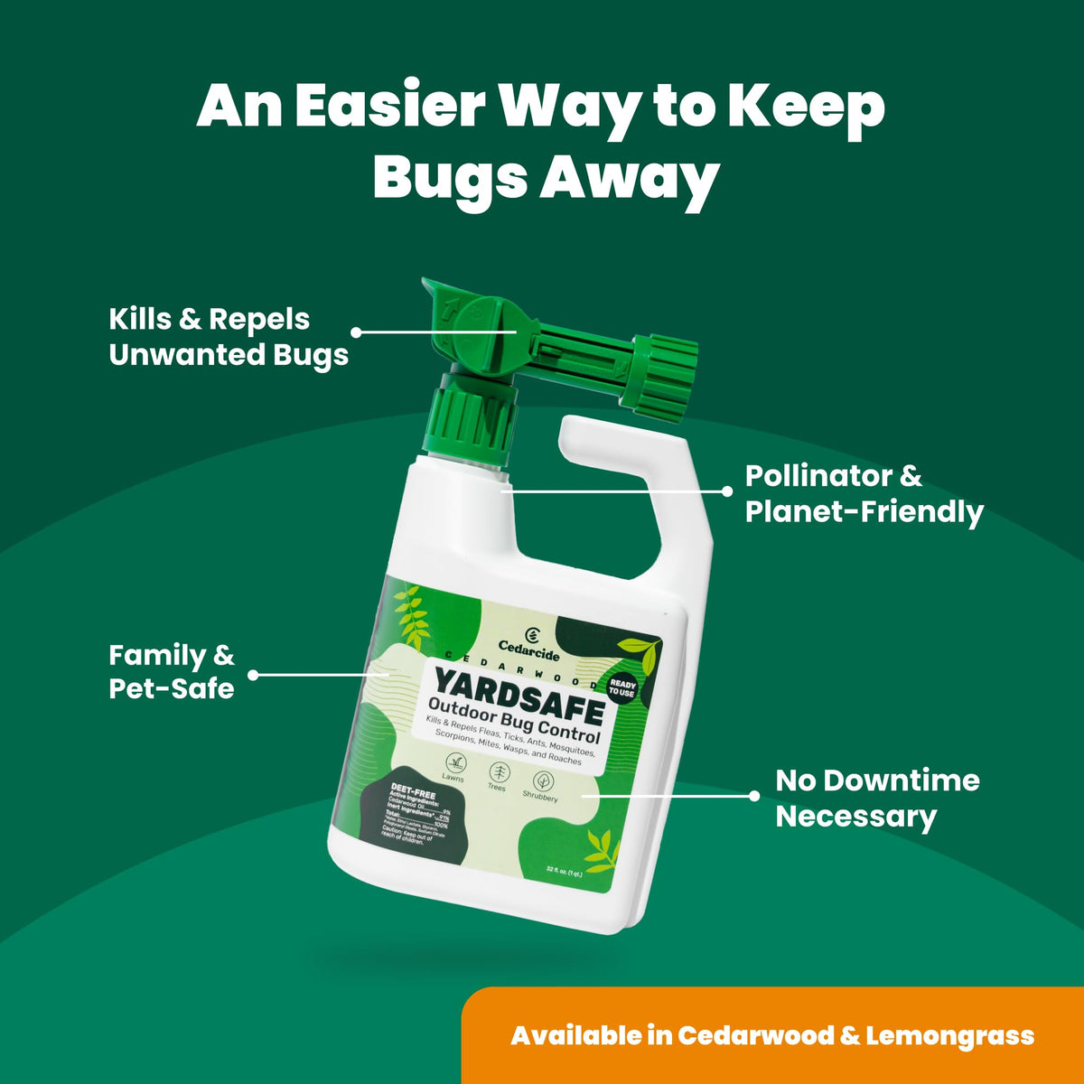 Cedarcide YardSafe on patio setup for family-friendly pest defense.