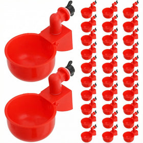 Cedilis 30-pack chicken water cups with automatic refill for continuous hydration