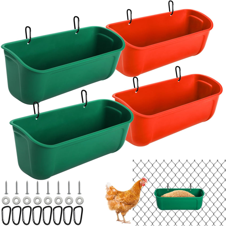 Cedilis 4-pack hanging duck feeder installation with secure clips on fence