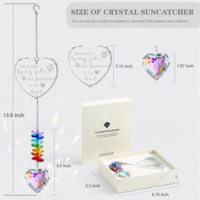 Ceegook dog memorial heart suncatcher hanging in window brightening space.