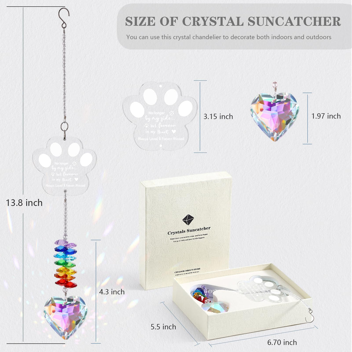 Ceegook suncatcher brightens home, office, or garden with colorful light.