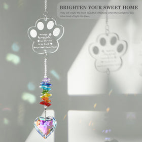 Ceegook pet loss suncatcher gift box with greeting card brightens a room.