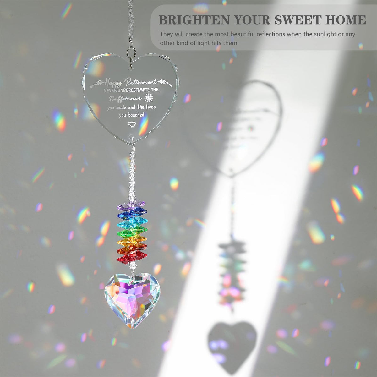 Ceegook retirement crystal suncatcher ready to gift with greeting card included