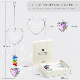 Ceegook heart crystal pendant forms colorful light patterns