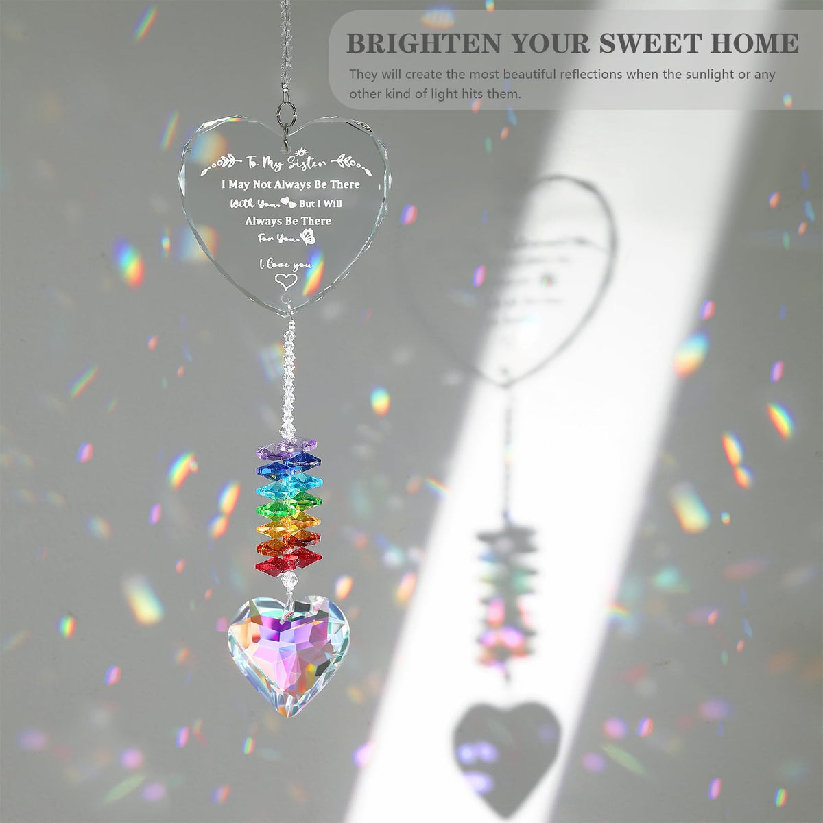 Ceegook suncatcher captures sunlight, producing sparkling room ambience.