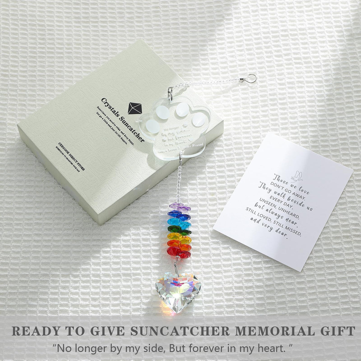Ceegook crystal suncatcher in gift box with card ready for gifting.