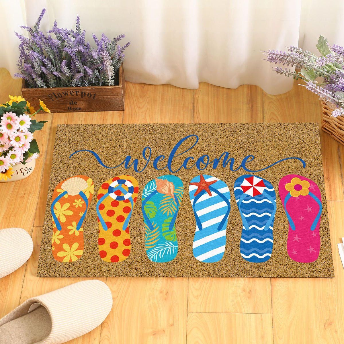 Ceenna summer mat placed on patio demonstrating versatile outdoor placement