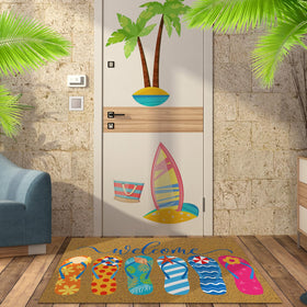 Ceenna doormat with welcome design brightens entrance and sets a sunny mood