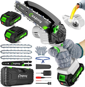 CEEPUY Mini Chainsaw cordless 6 inch motor for fast, efficient cutting