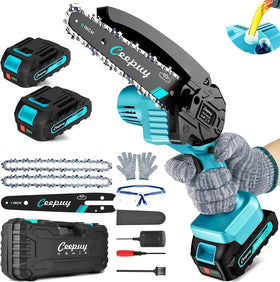 Ceepuy mini chainsaw motor close-up showing power for fast cuts