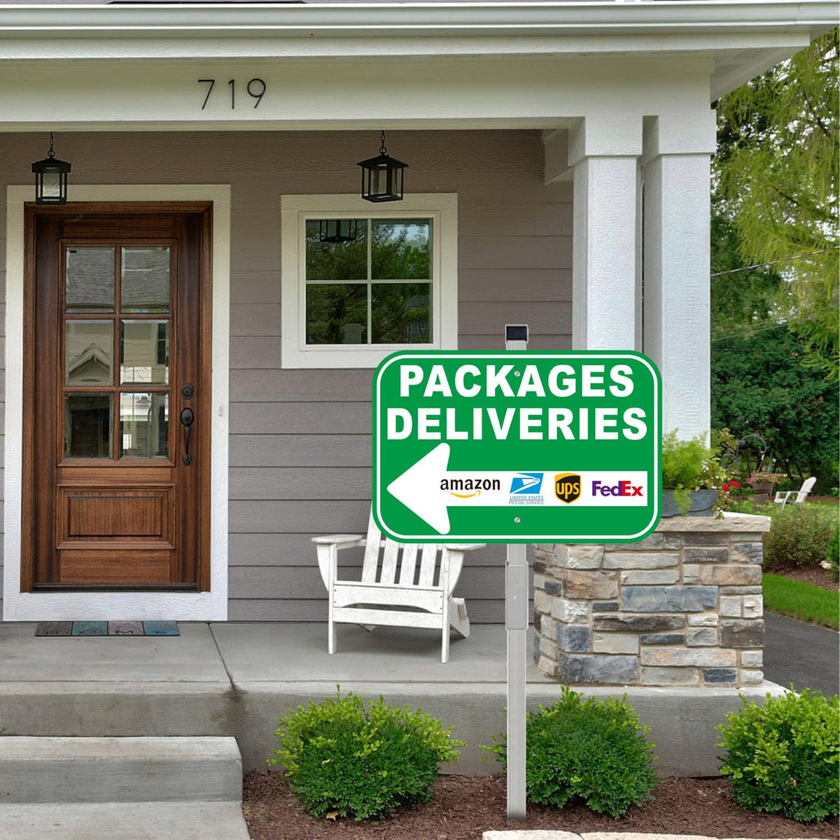 Cefrashi delivery sign 28-inch stake provides sturdy ground placement.