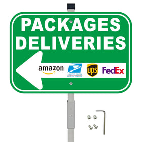 Cefrashi delivery sign with left arrow enhances visibility for correct drop-offs.