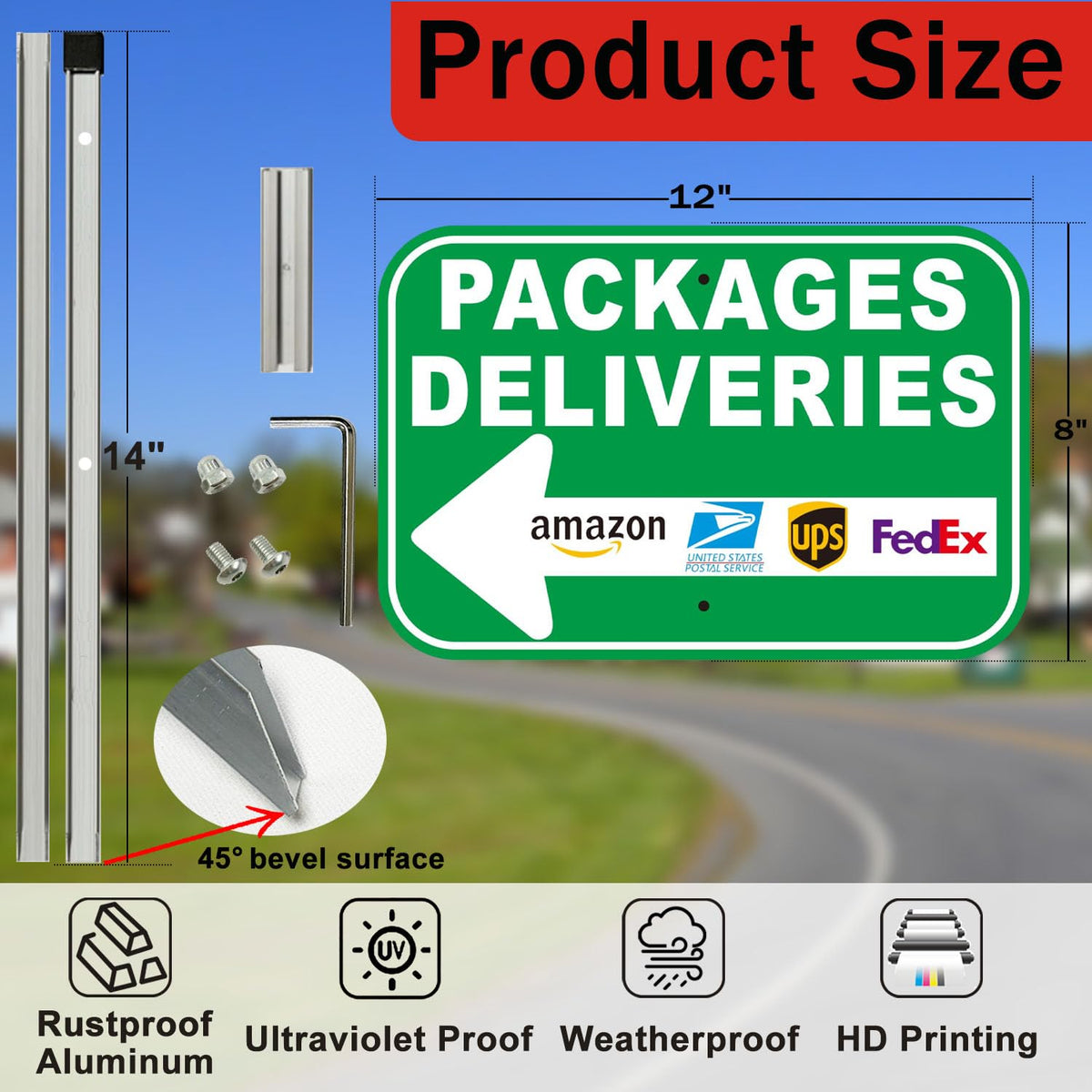 Cefrashi delivery sign mounting hardware enables quick, secure installation.