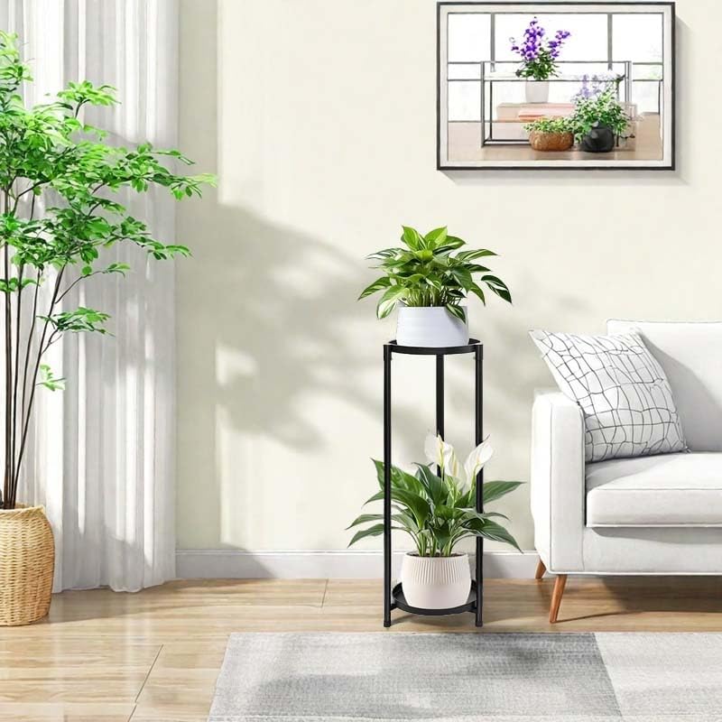 CEFZUM indoor-outdoor stand provides sturdy support for mixed-planter setups.