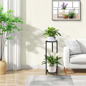 CEFZUM indoor-outdoor stand provides sturdy support for mixed-planter setups.