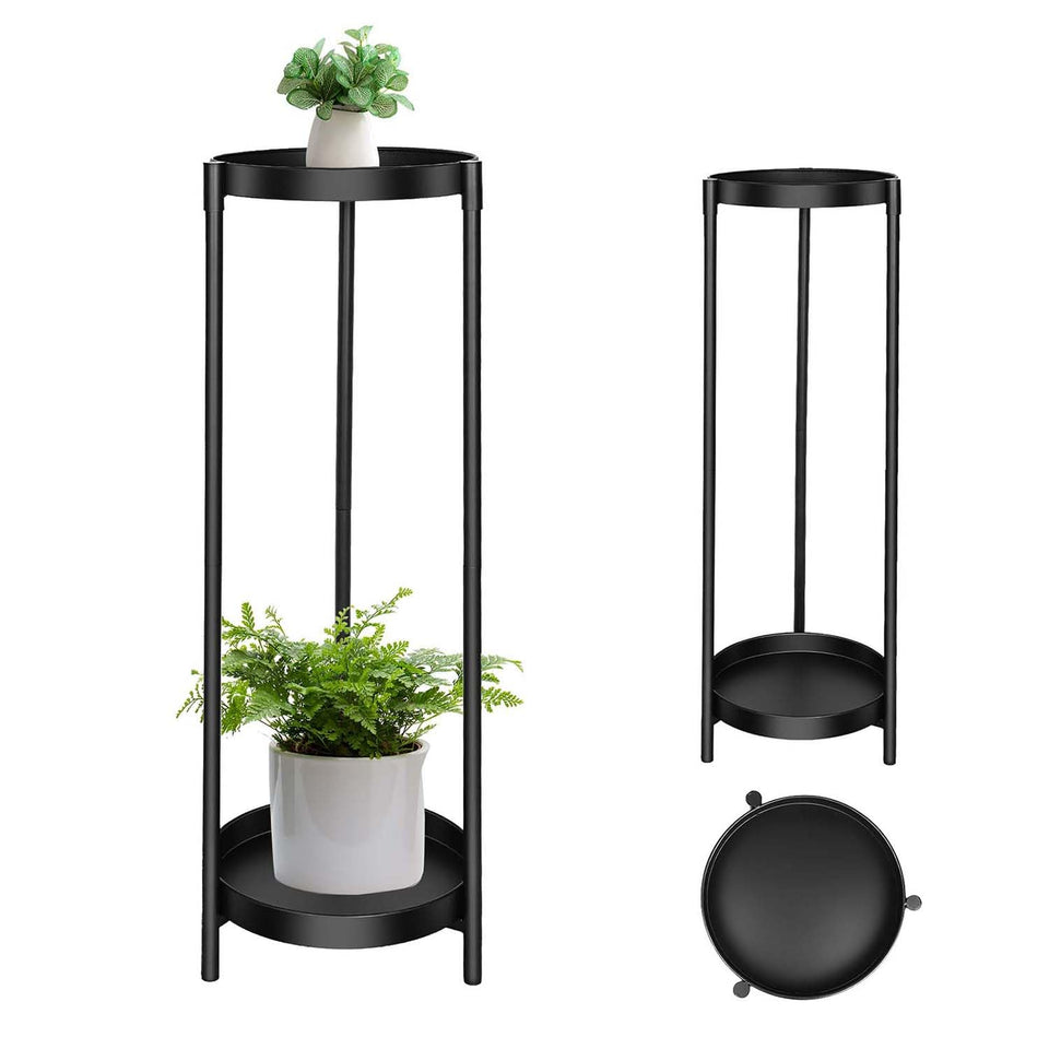 CEFZUM two-tier plant stand showcases vertical display for indoor or outdoor use.