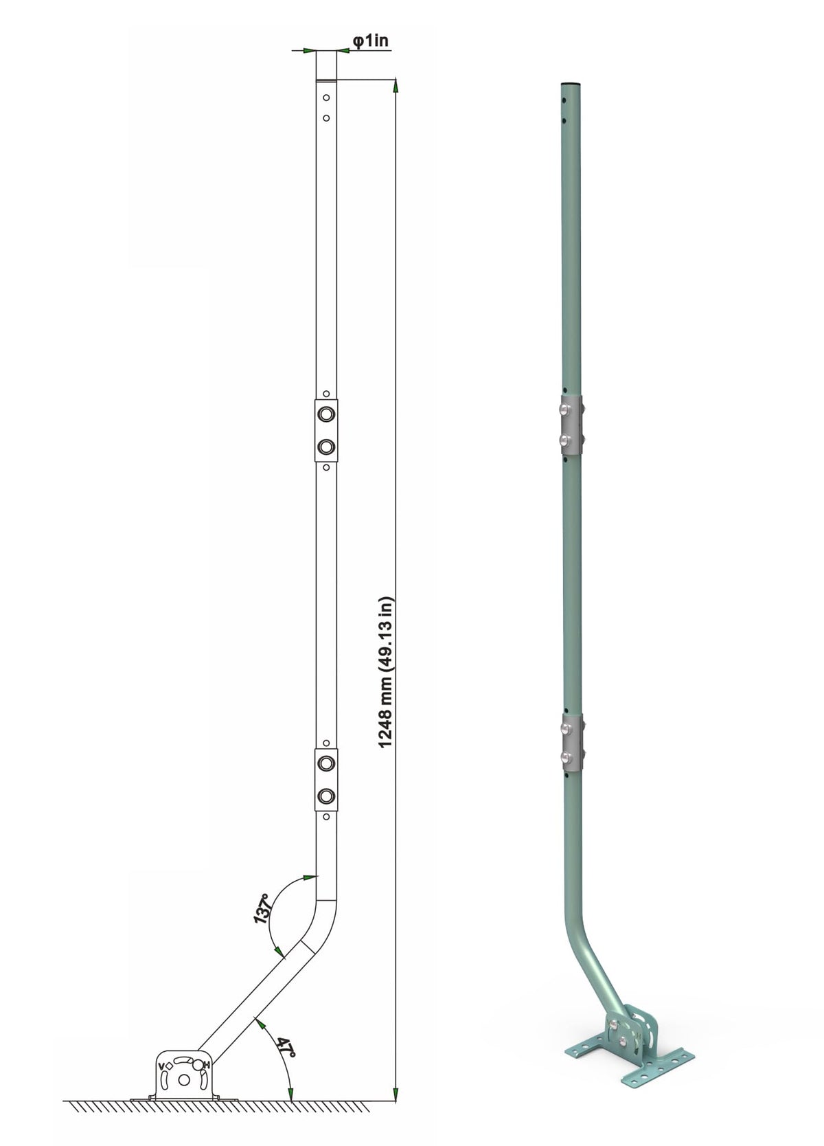 CeKay weather station mounting on the pole ensures sturdy, weatherproof sensor placement.