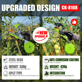 Cekegon green tape rolls ready for strong, neat bindings on vines and vegetables.