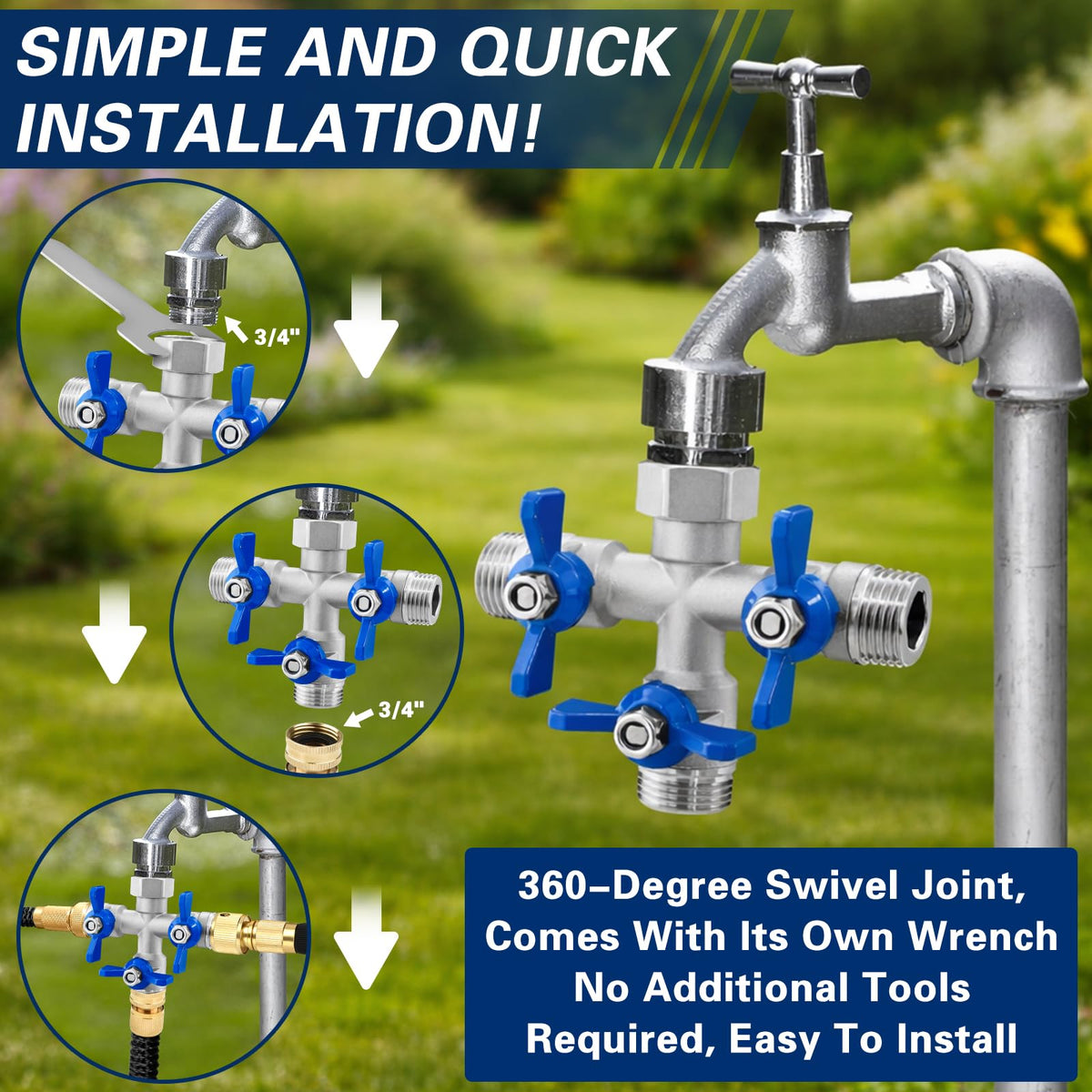 Cekwiet leak-proof connection with washers and PTFE tape included