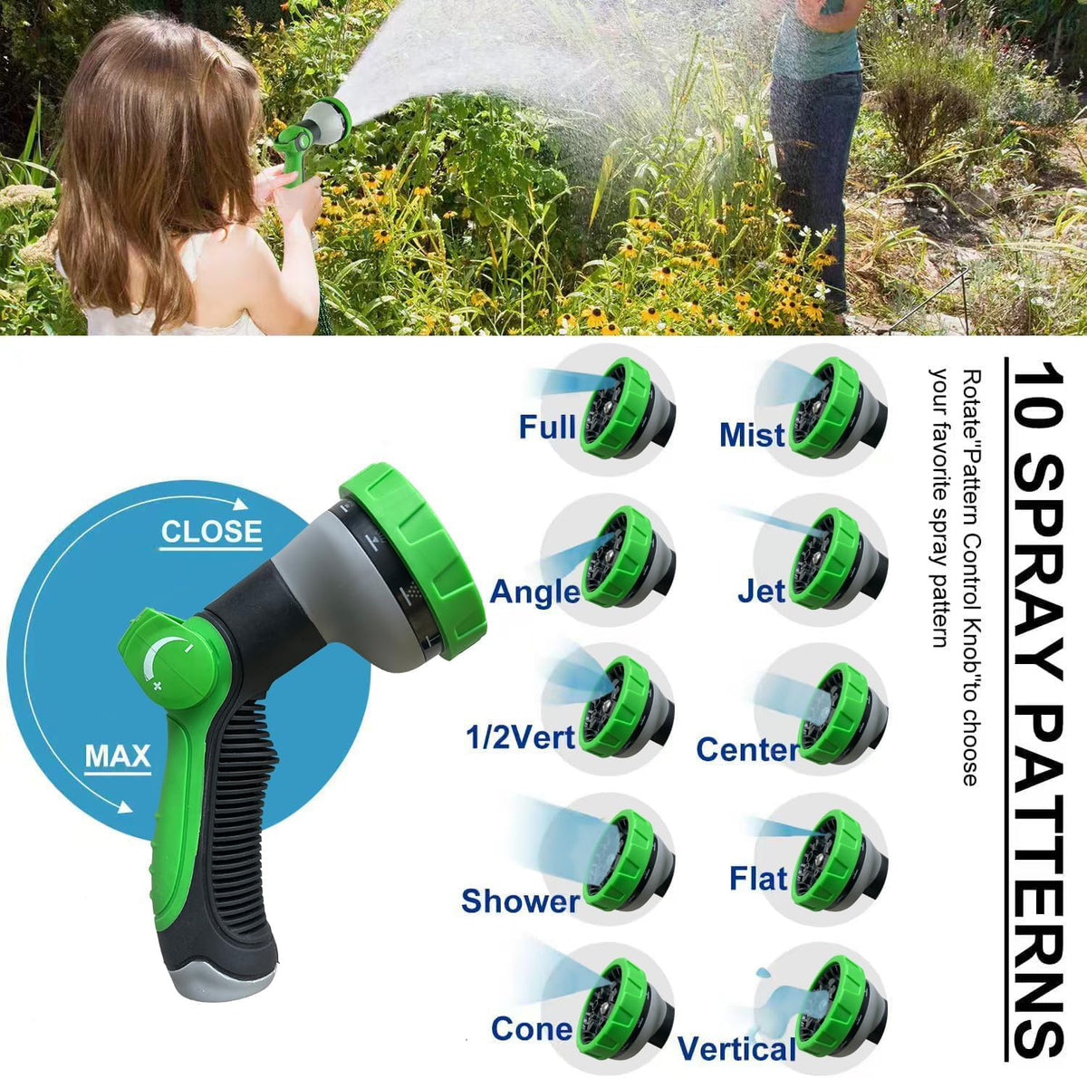 Celiamusing anti-slip handle on nozzle for comfortable watering control.