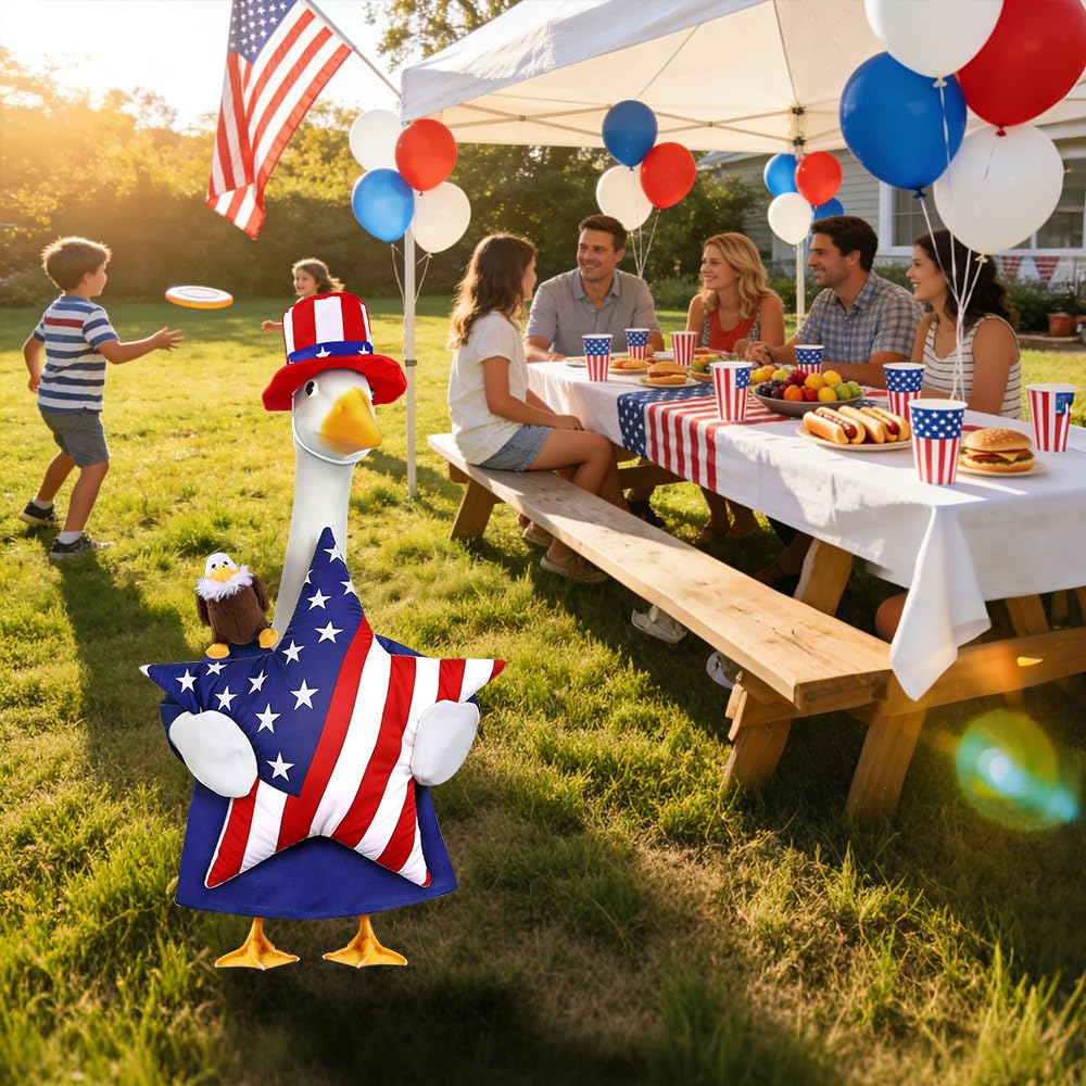 Celltestria star-spangled goose costume for porch displays sparks joyful moments.