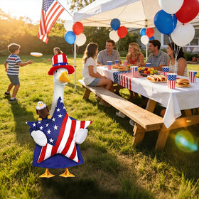 Celltestria star-spangled goose costume for porch displays sparks joyful moments.