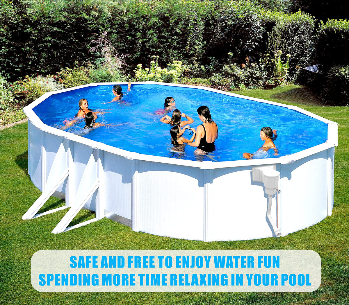 Cendasun all-in-one kit supports above-ground pool setup and safe use.