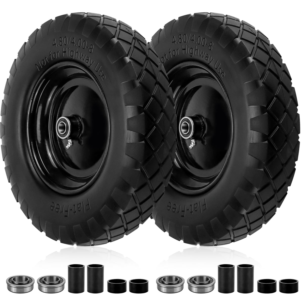 Cenipar 4.80/4.00-8 front view of flat-free tire for puncture-free transport