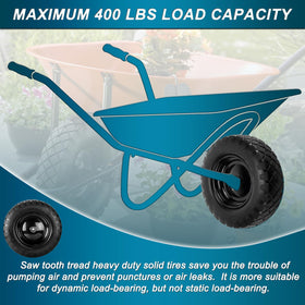 Cenipar wheel on wheelbarrow in garden tasks