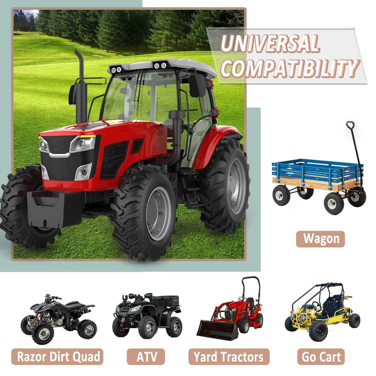 Cenipar compatibility with golf carts and lawn mowers for hassle-free maintenance.