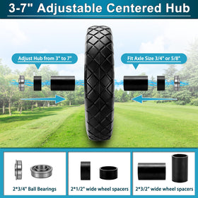 Cenipar hub and bearing compatibility close-up with 5/8 inch or 3/4 inch options