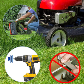 cenoz easy-install lawn mower sharpener attaches to an electric drill quickly.