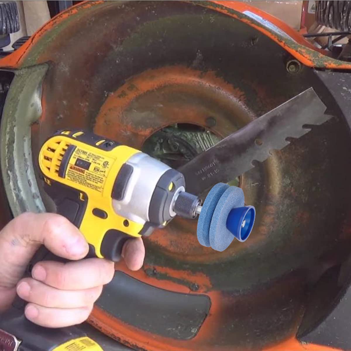 cenoz versatile lawn blade sharpener supports mower, tiller, and sickle bar blades.