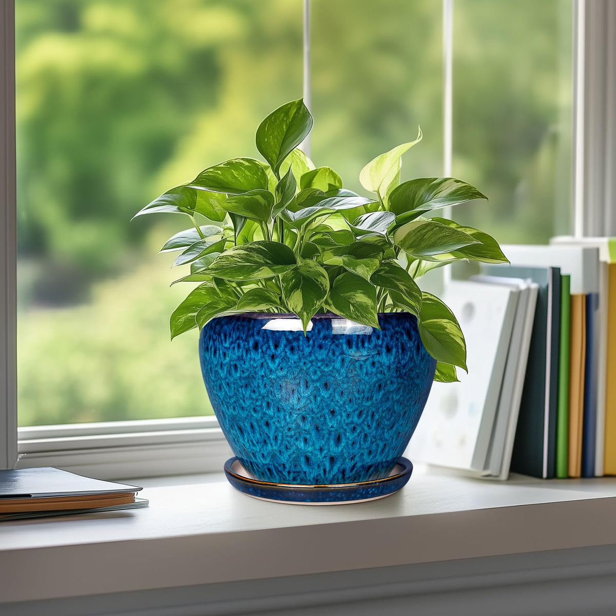Ceramicfor windowsill-ready planter with a clean glaze for modern decor