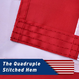Cerbru heavyweight polyester flag offers weather resistance and long-lasting color vibrancy.