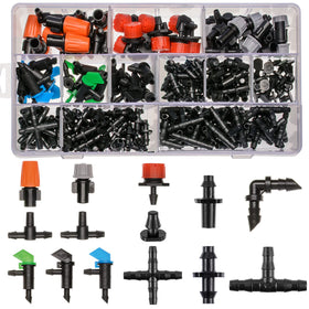 CESTAME 204Pcs barbed irrigation kit in box for easy garden setup