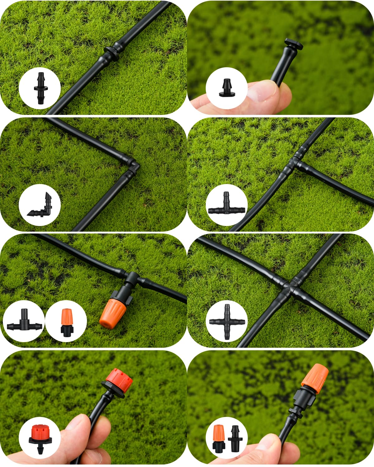 CESTAME 4-Way Connectors enabling flexible irrigation layouts.