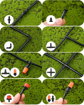 CESTAME 4-Way Connectors enabling flexible irrigation layouts.