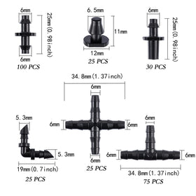CESTAME oblique barbed 4-way connector enables multi-branch irrigation