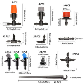CESTAME straight barbs and tees for customizable drip layouts.