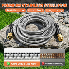 Cesun 100ft metal hose nozzle 10-pattern for versatile watering and cleaning