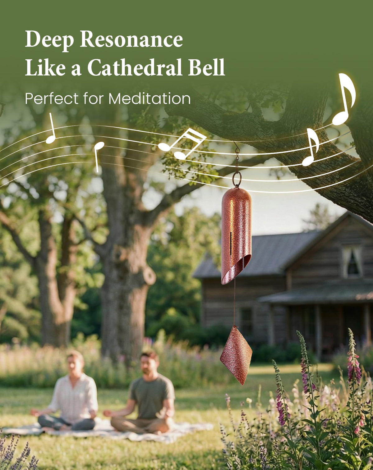 Cesun heavy-duty wind bell for outdoor spaces with stable resonant tones