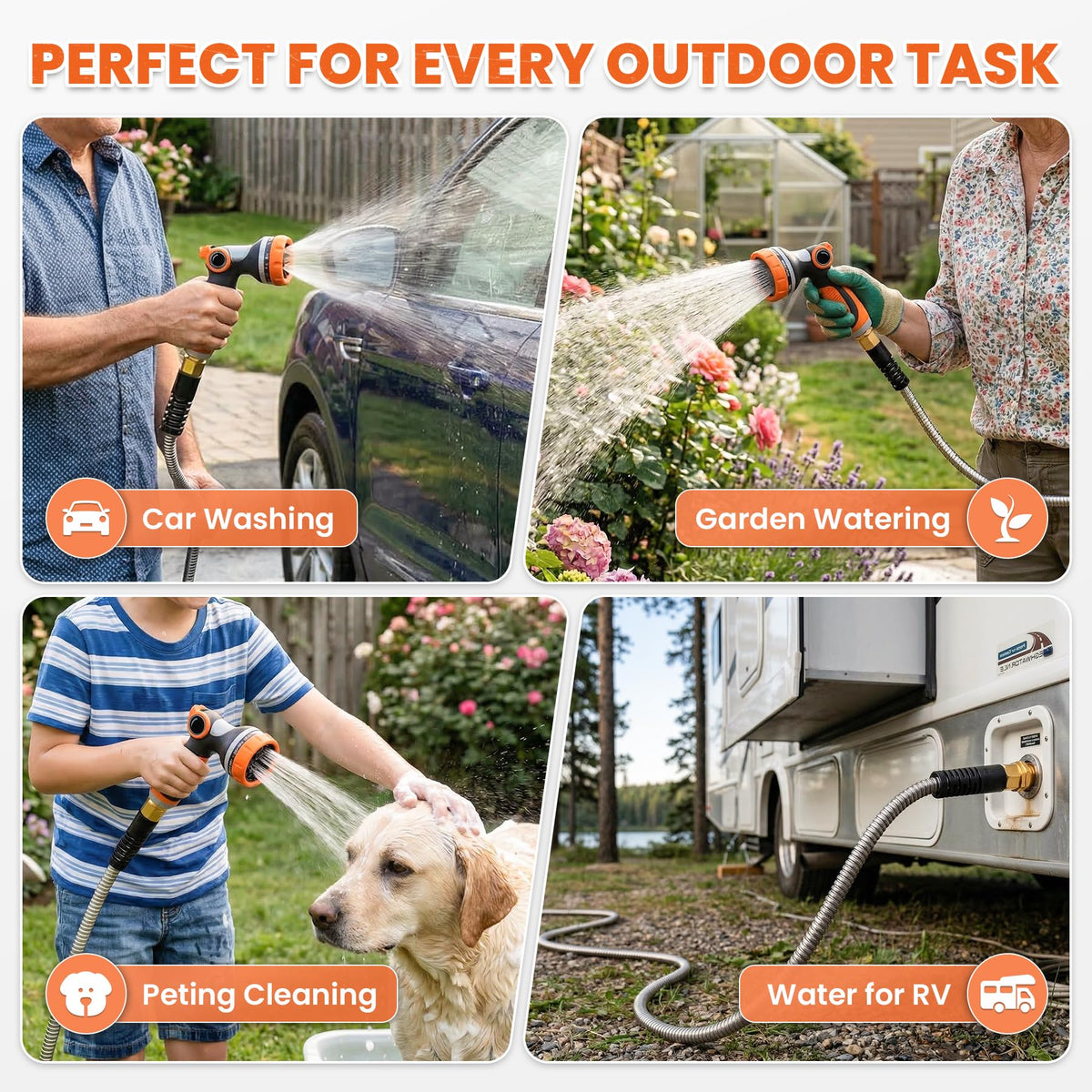 Cesun outdoor cleaning hose suitable for yard, RV, and pet baths