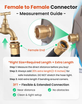 Cesun stainless steel hose with brass double adapter for reliable fittings