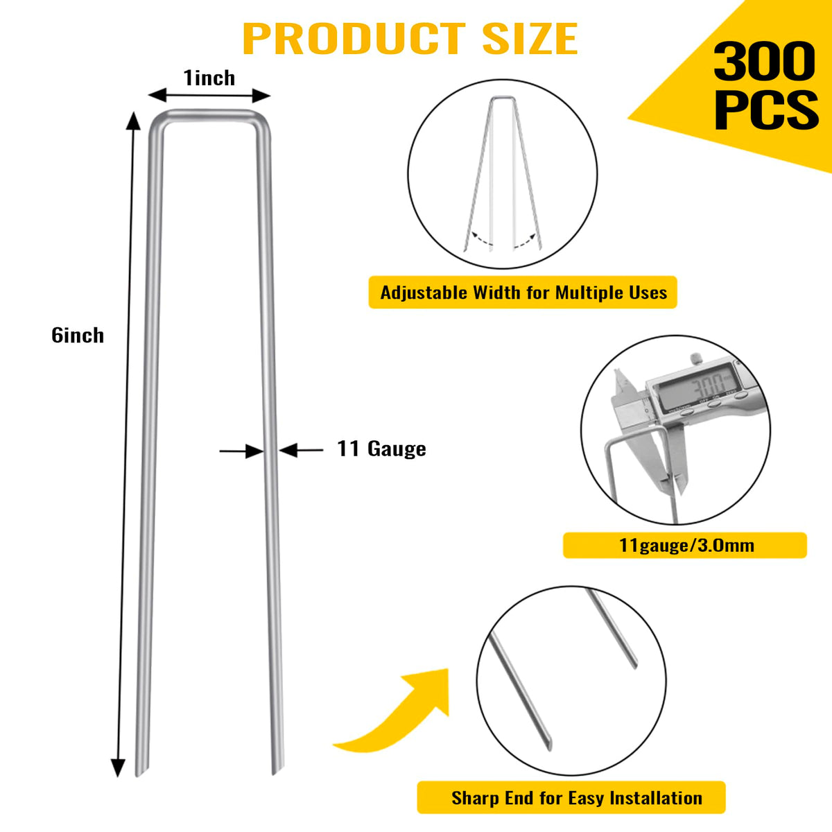 CEWOR 6-inch galvanized stakes ready for durable outdoor use.
